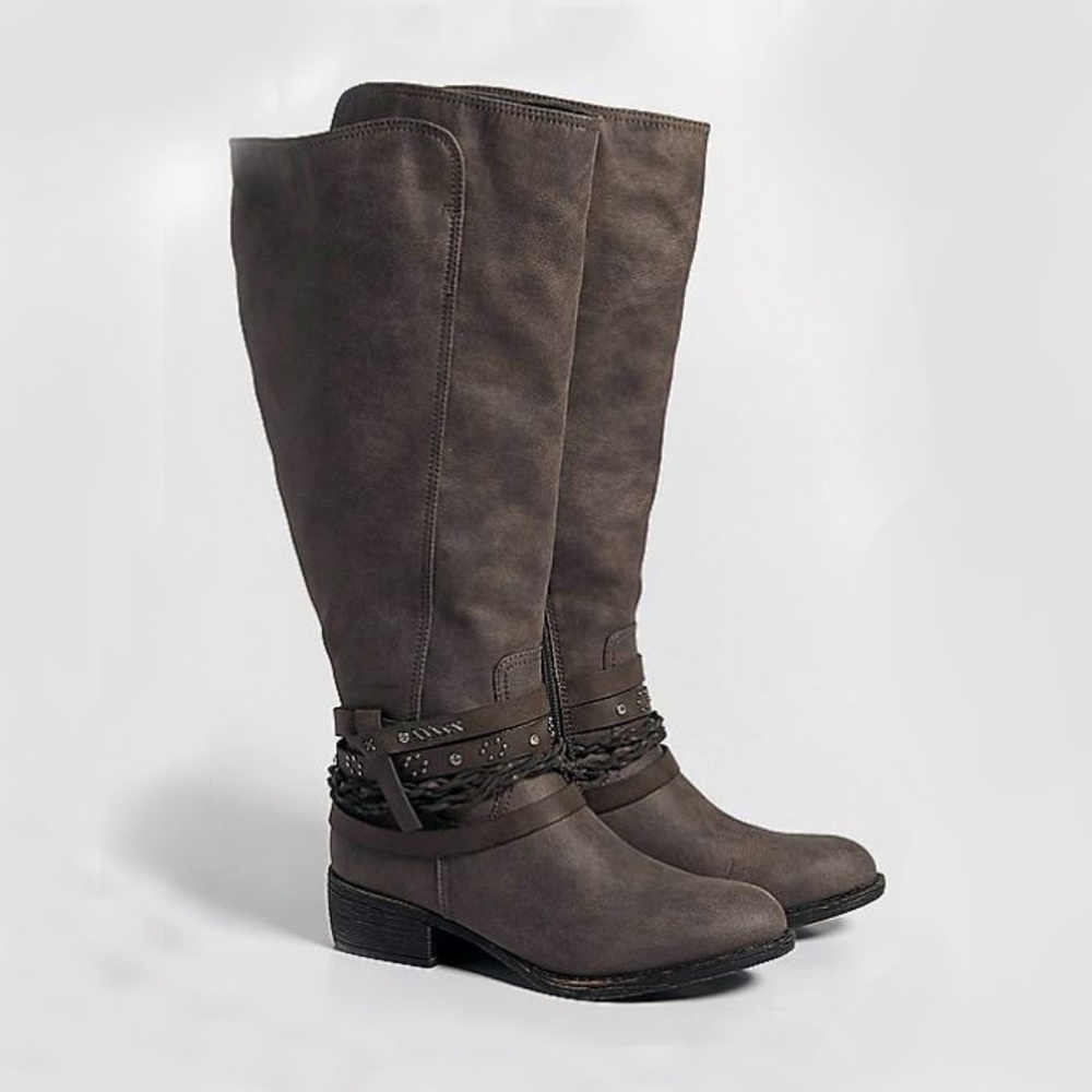 NWT Maurices Wide Calf Dark Gray Boot 8.5in